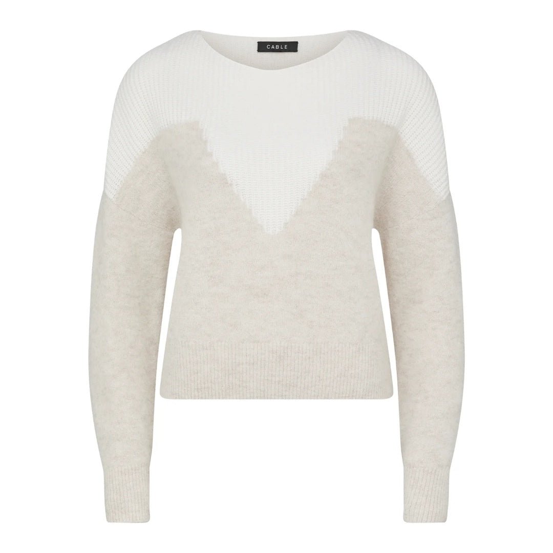Cable | Boat Neck Knit Jumper | Oatmeal - Suzie Anderson Home