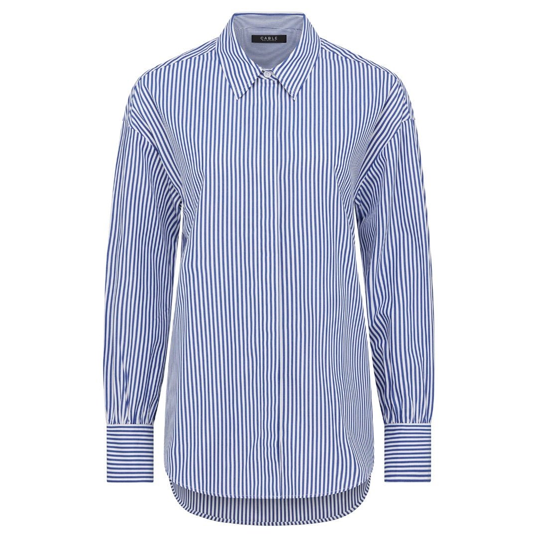 Cable | Boyfriend Shirt | Navy Stripe - Suzie Anderson Home
