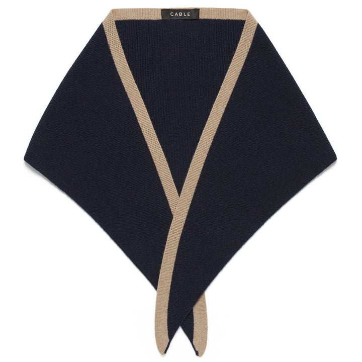 Cable | Cashwool Neck Scarf | Navy - Suzie Anderson Home