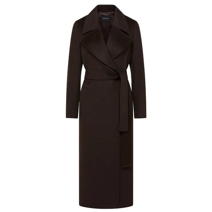 Cable | Evans Tailored Wool Coat with Belt | Espresso - Suzie Anderson Home