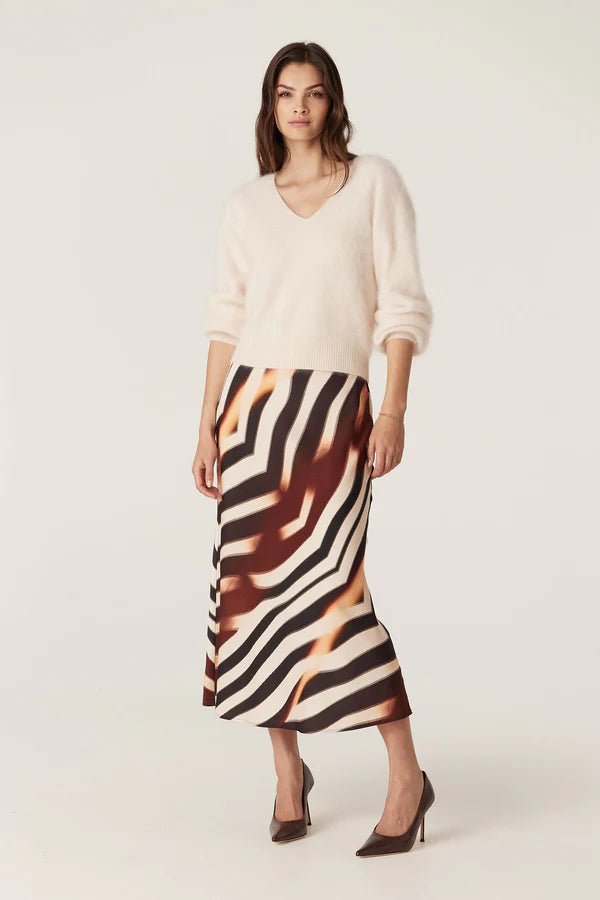 Cable | Sasha Bias Cut Skirt | Zebra - Suzie Anderson Home