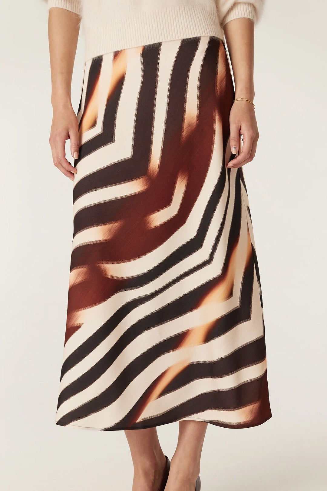 Cable | Sasha Bias Cut Skirt | Zebra - Suzie Anderson Home