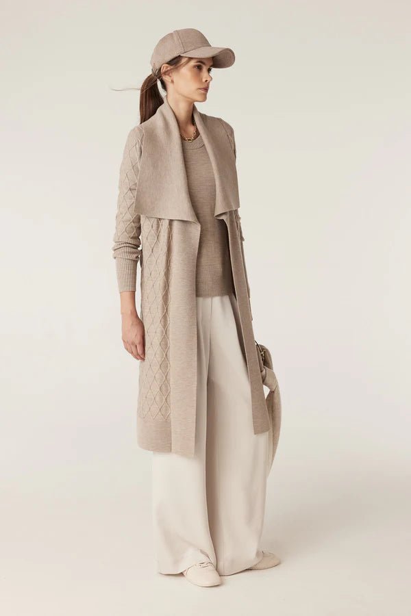 Cable | The Victoria Merino Cardigan | Pebble - Suzie Anderson Home