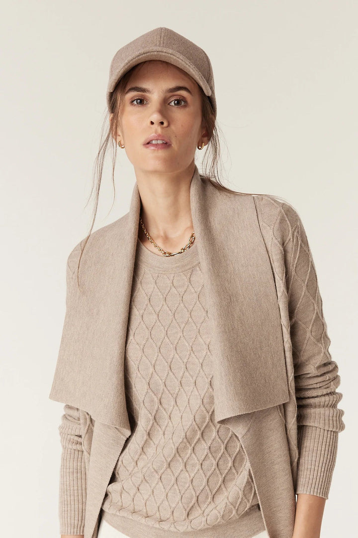 Cable | The Victoria Merino Cardigan | Pebble - Suzie Anderson Home