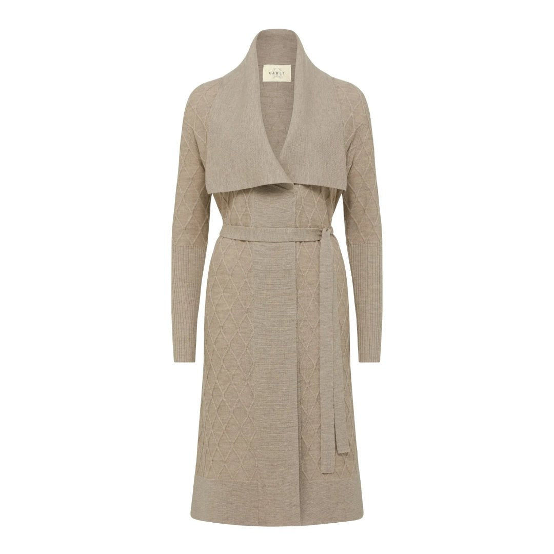 Cable | The Victoria Merino Cardigan | Pebble - Suzie Anderson Home