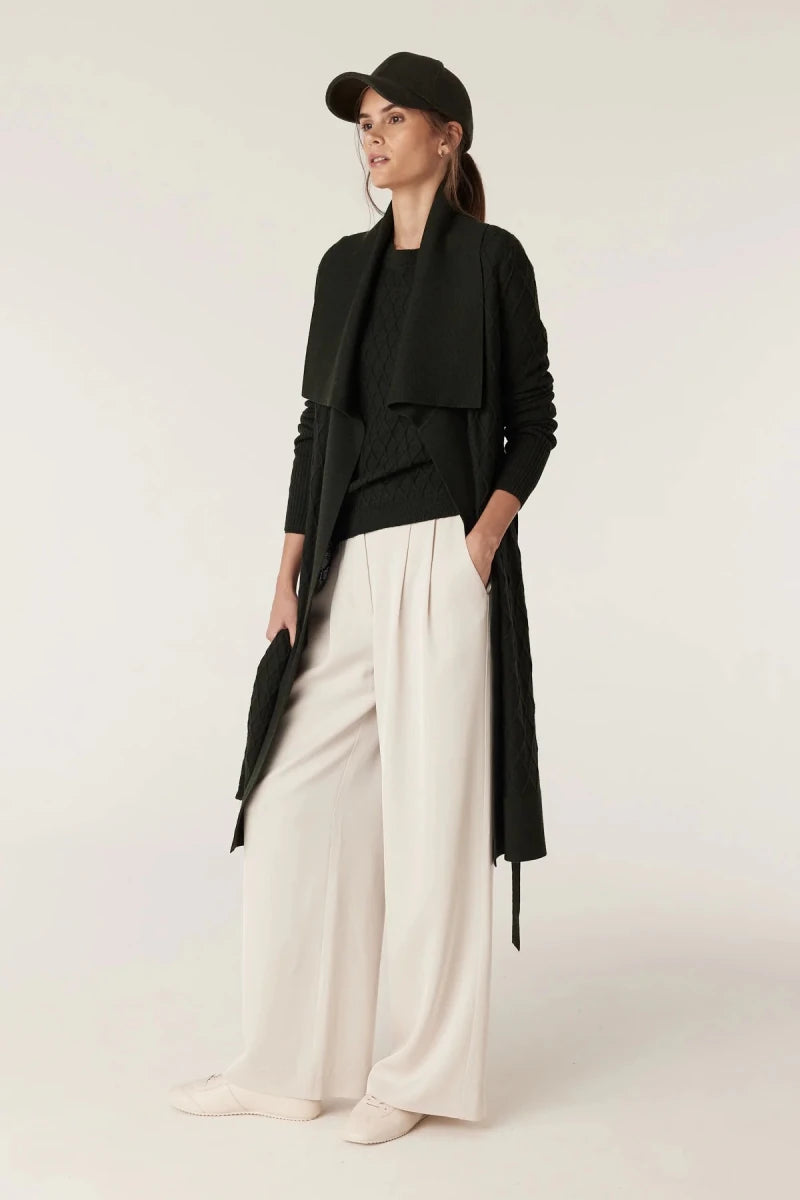Cable | Victoria Merino Cardigan | Moss - Suzie Anderson Home