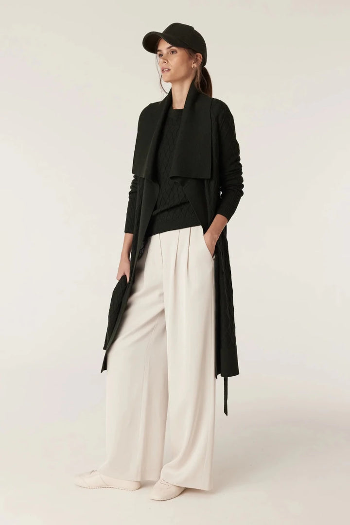 Cable | Victoria Merino Cardigan | Moss - Suzie Anderson Home