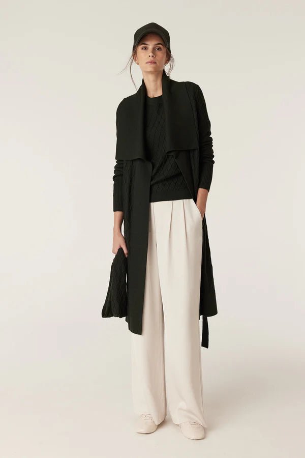 Cable | Victoria Merino Cardigan | Moss - Suzie Anderson Home