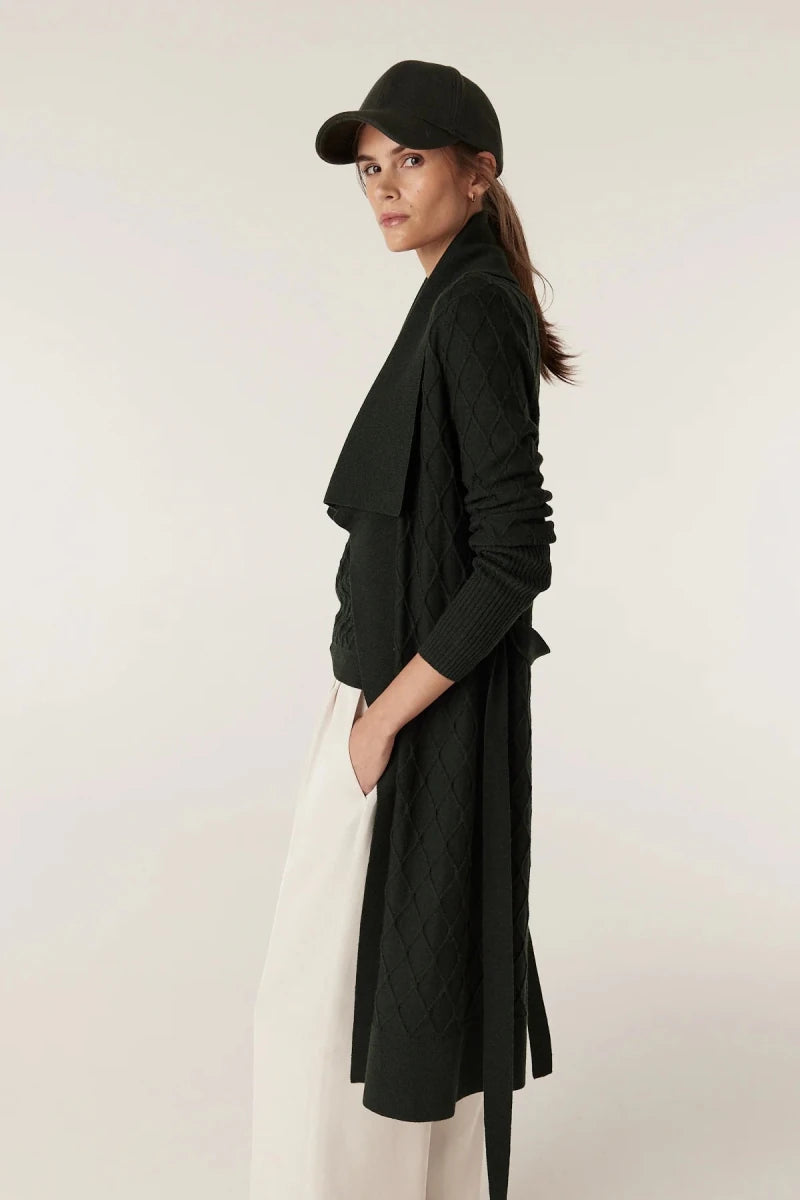 Cable | Victoria Merino Cardigan | Moss - Suzie Anderson Home