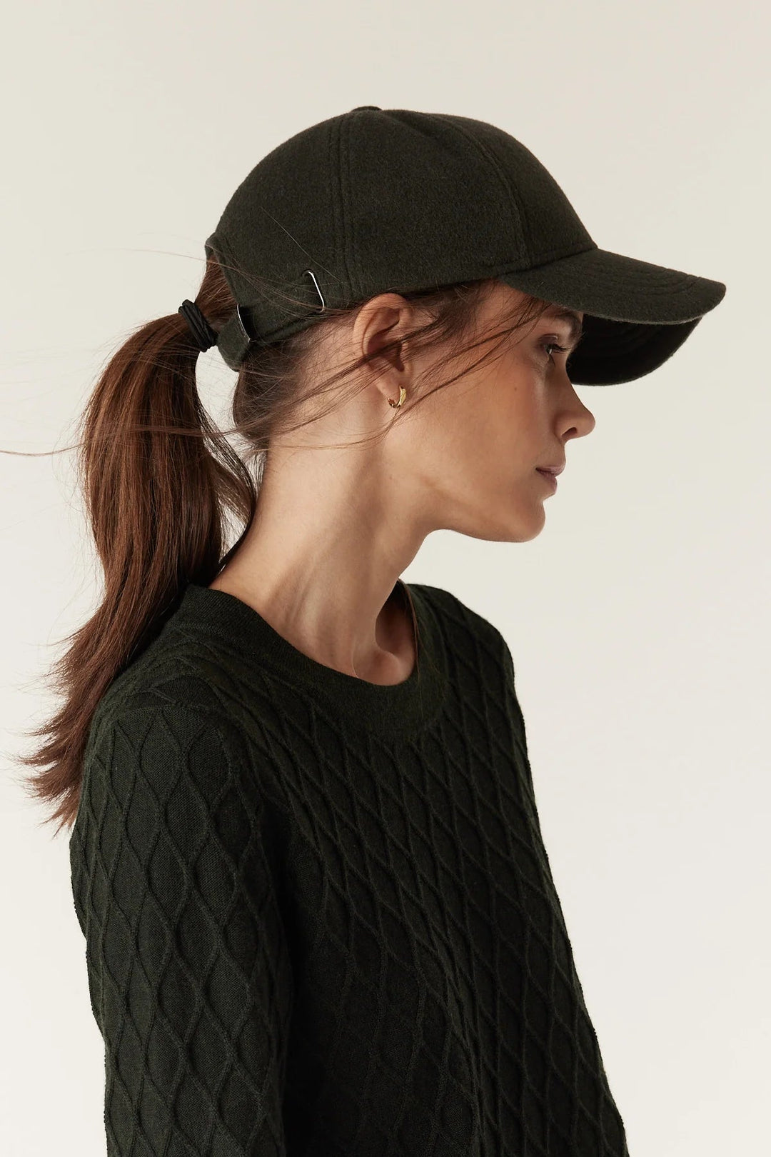Cable | Wool Cashmere Cap | Moss - Suzie Anderson Home