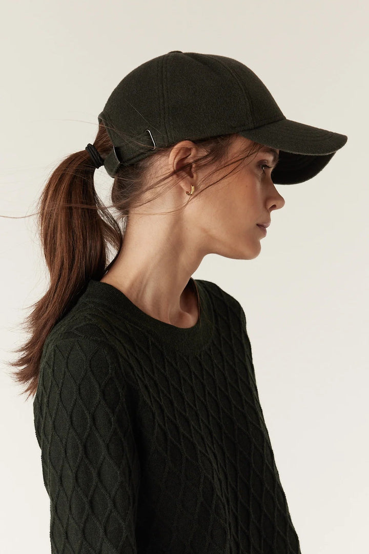 Cable | Wool Cashmere Cap | Moss - Suzie Anderson Home