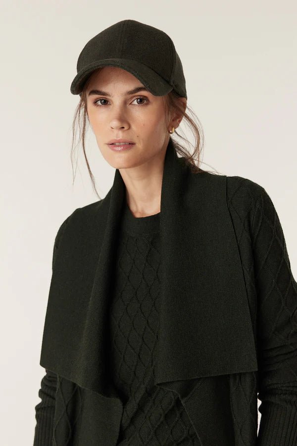 Cable | Wool Cashmere Cap | Moss - Suzie Anderson Home