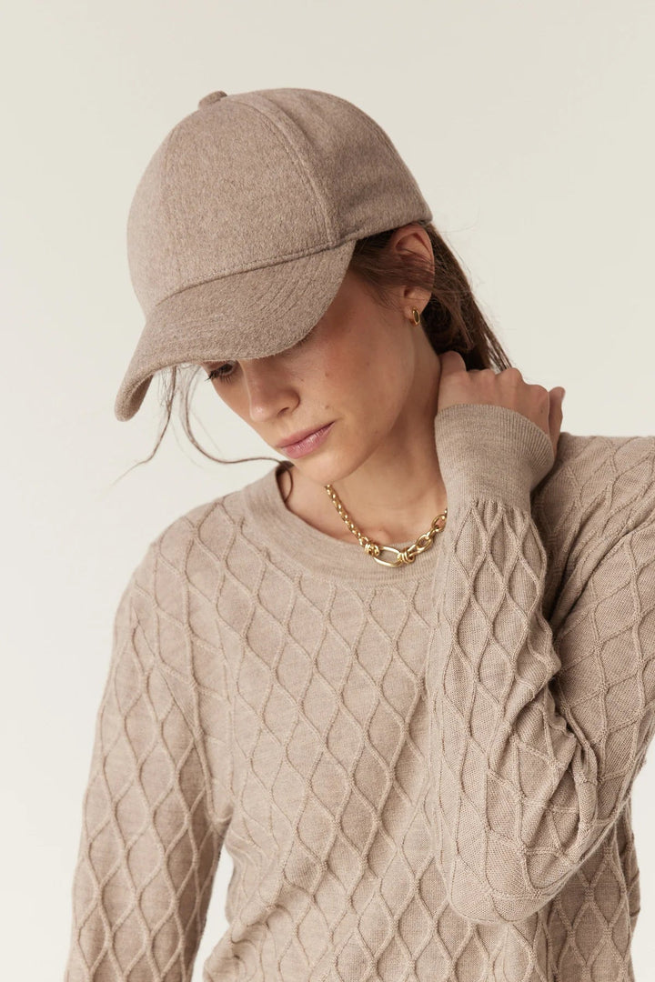 Cable | Wool Cashmere Cap | Pebble - Suzie Anderson Home