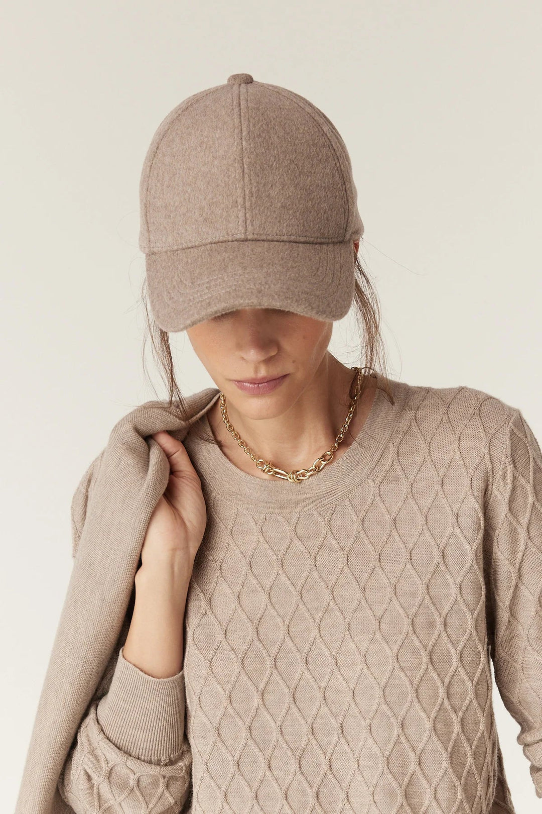 Cable | Wool Cashmere Cap | Pebble - Suzie Anderson Home
