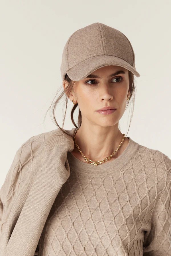 Cable | Wool Cashmere Cap | Pebble - Suzie Anderson Home