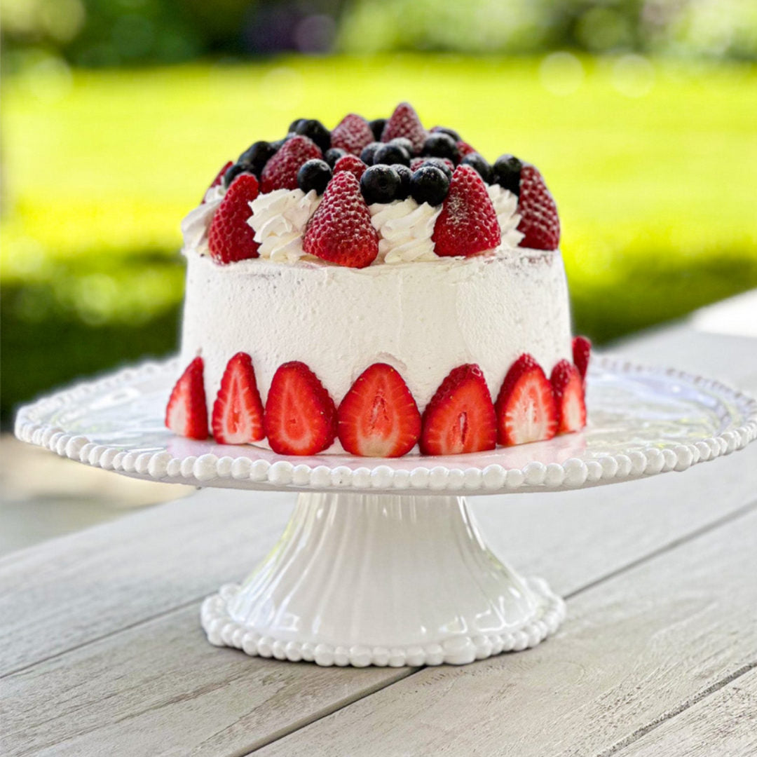 Pearl Cake Stand W35cm | Melamine | White