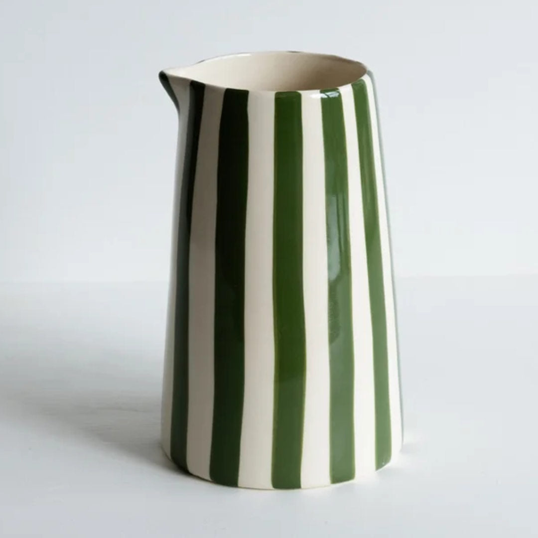 Musango | Pitcher | Candy Stripe Moss Green