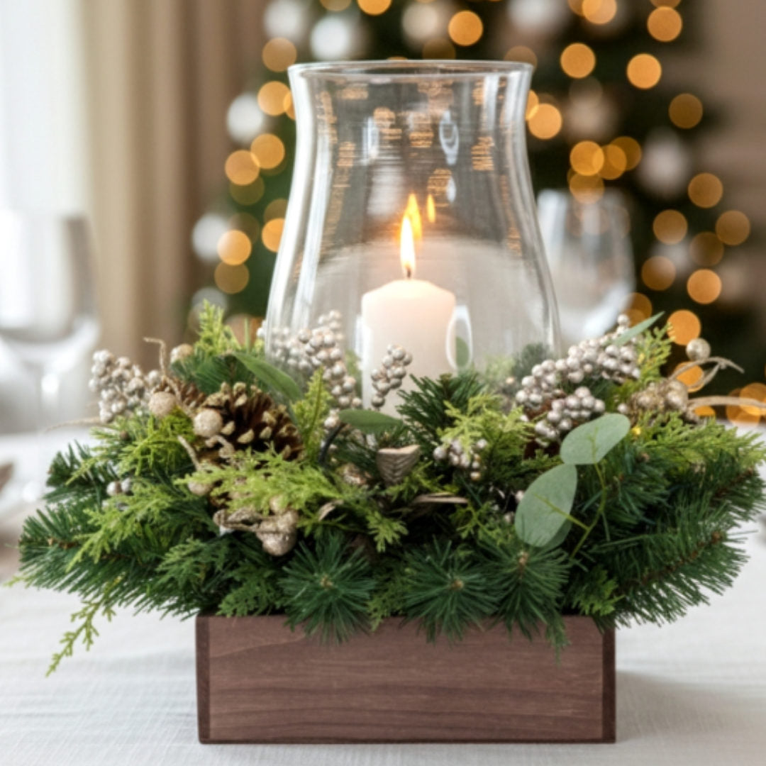 Candle Holder Centrepiece LED 1 Lite | Perle | 26 cm (BATTERIES NOT INCLUDED) (BOWRAL)