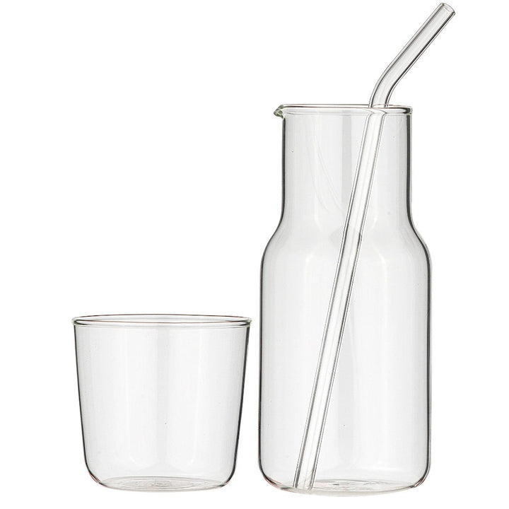 Alta | Glass Carafe, Cup & Straw | Clear