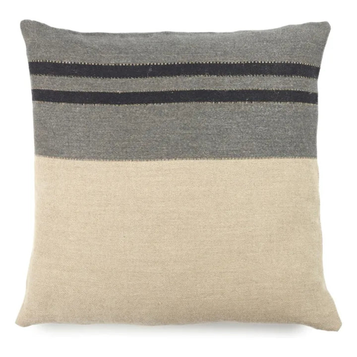 Black House Stripe Charcoal Cushion Cover | Linen/Wool | 63x63cm