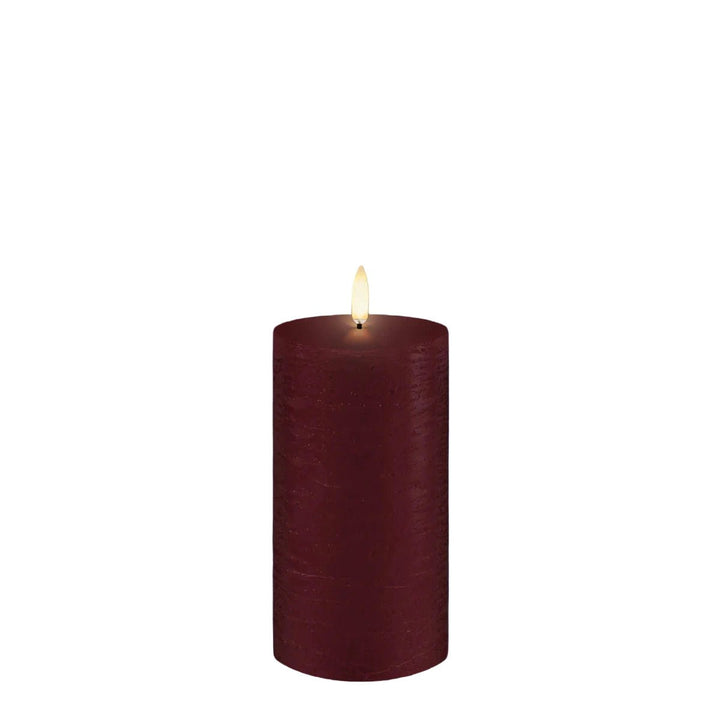 Carmine Red Textured Flameless Pillar Candles | Remote Controllable - Suzie Anderson Home