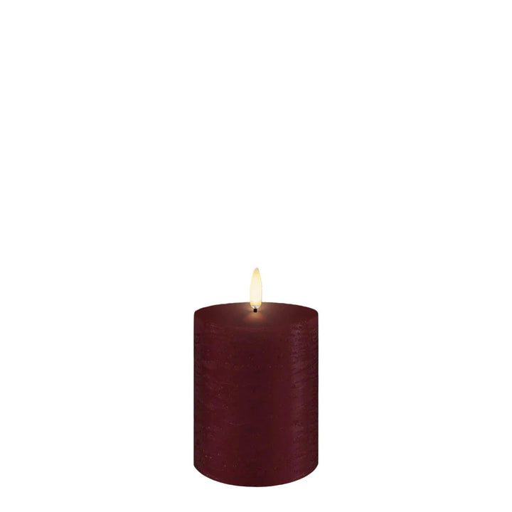 Carmine Red Textured Flameless Pillar Candles | Remote Controllable - Suzie Anderson Home