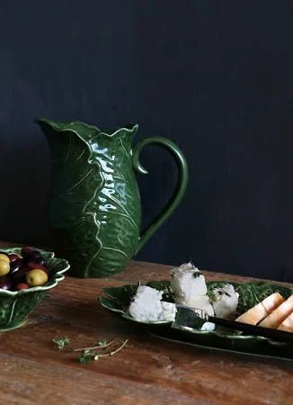 Ceramic Green Vine Leaf Platter - Suzie Anderson Home