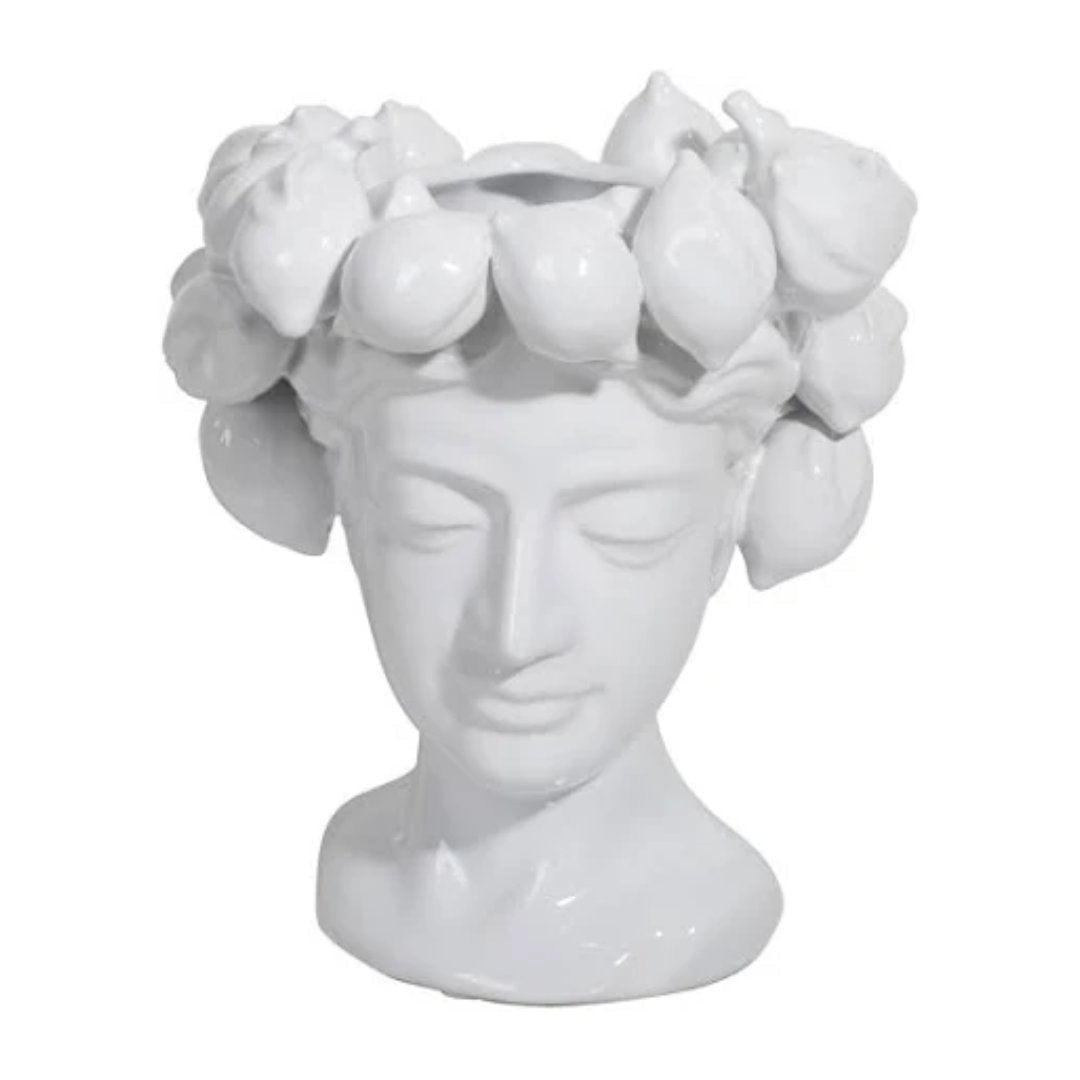 Ceramic Lemon Head Vase | White - Suzie Anderson Home