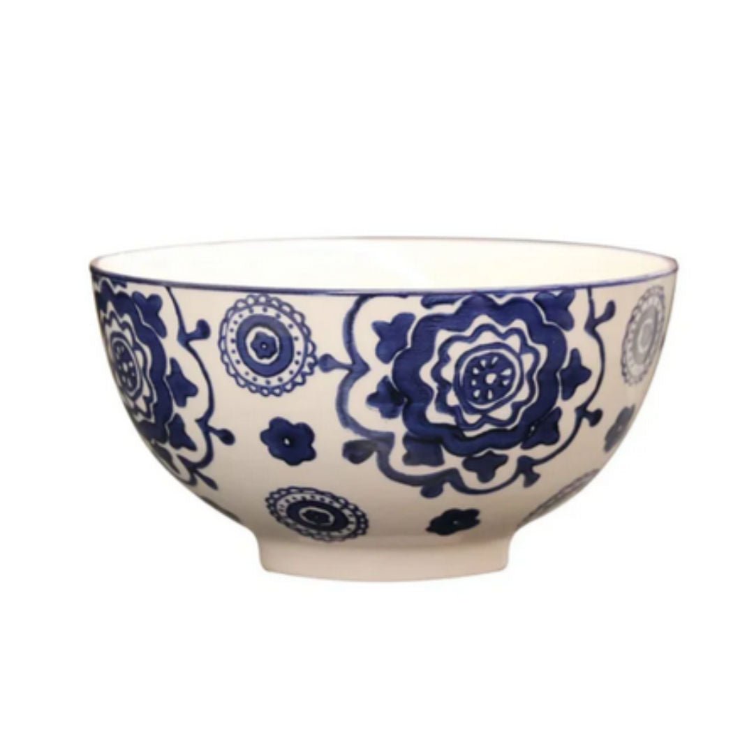 Ceramic Porto Blue & White Breakfast Bowl - Suzie Anderson Home
