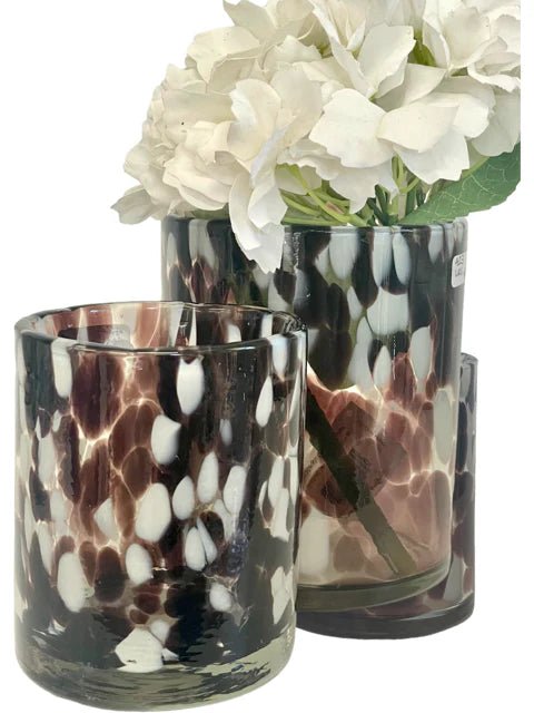 Cheeta Print Glass Votive | Large 15cm - Suzie Anderson Home