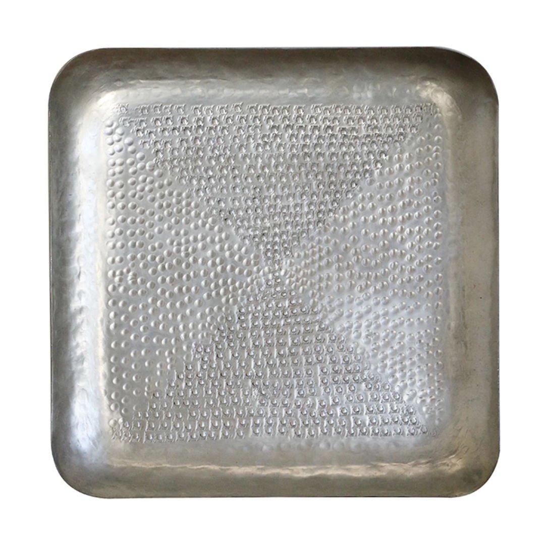 Chelsea Beaten Square Tray | Antique Silver - Suzie Anderson Home