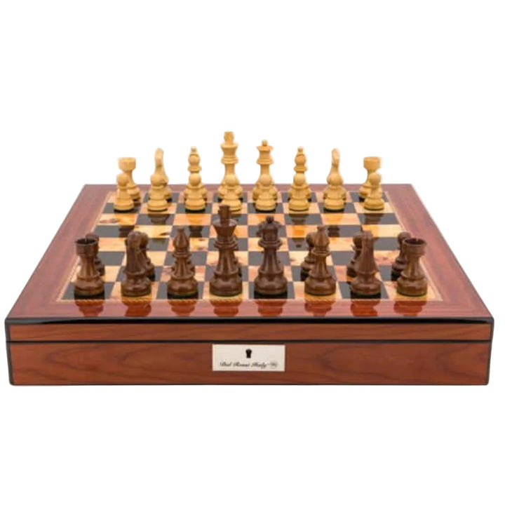 Dal Rossi Staunton Chess Set with Walnut Lockable Box 16"