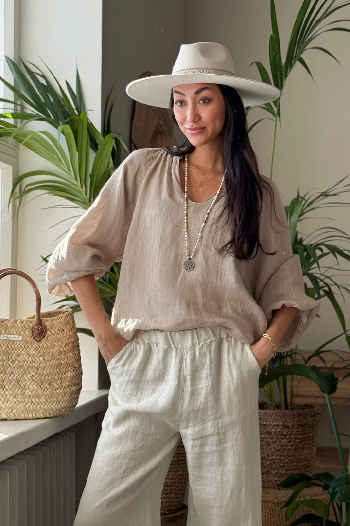 Bypias | Chessie Linen Blouse | Cashmere