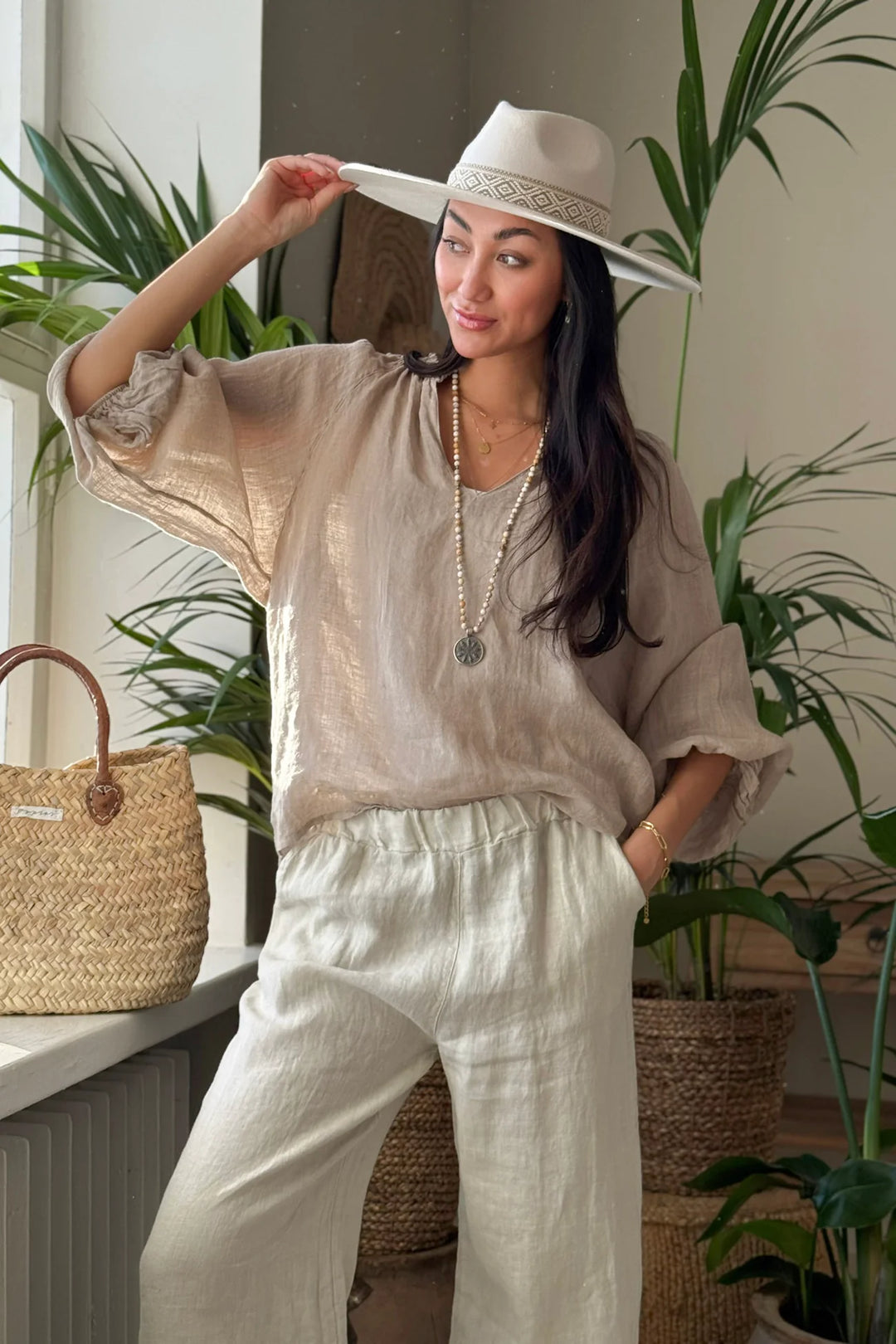 Bypias | Chessie Linen Blouse | Cashmere