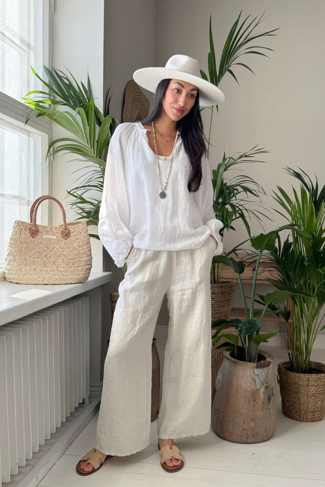 Bypias | Chessie Linen Blouse | White