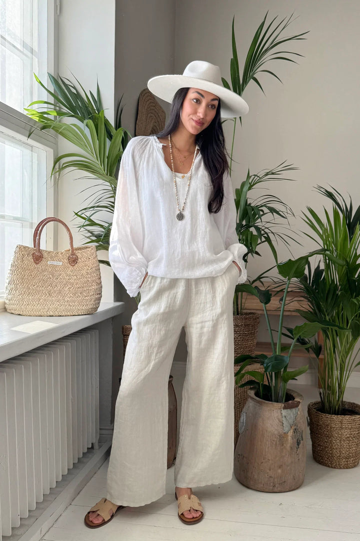 Bypias | Chessie Linen Blouse | White