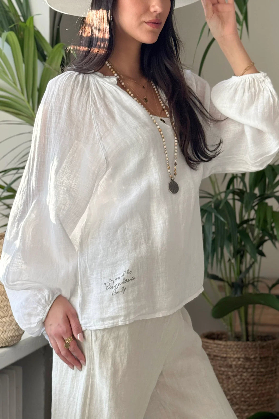 Bypias | Chessie Linen Blouse | White