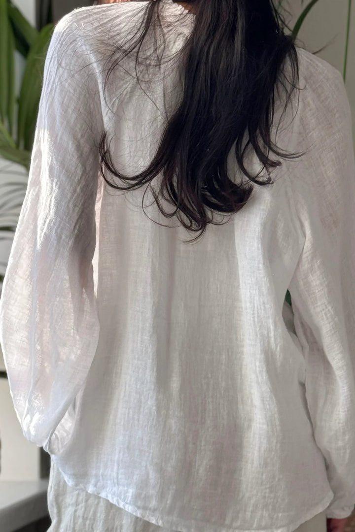 Bypias | Chessie Linen Blouse | White