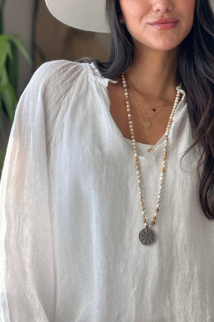 Bypias | Chessie Linen Blouse | White