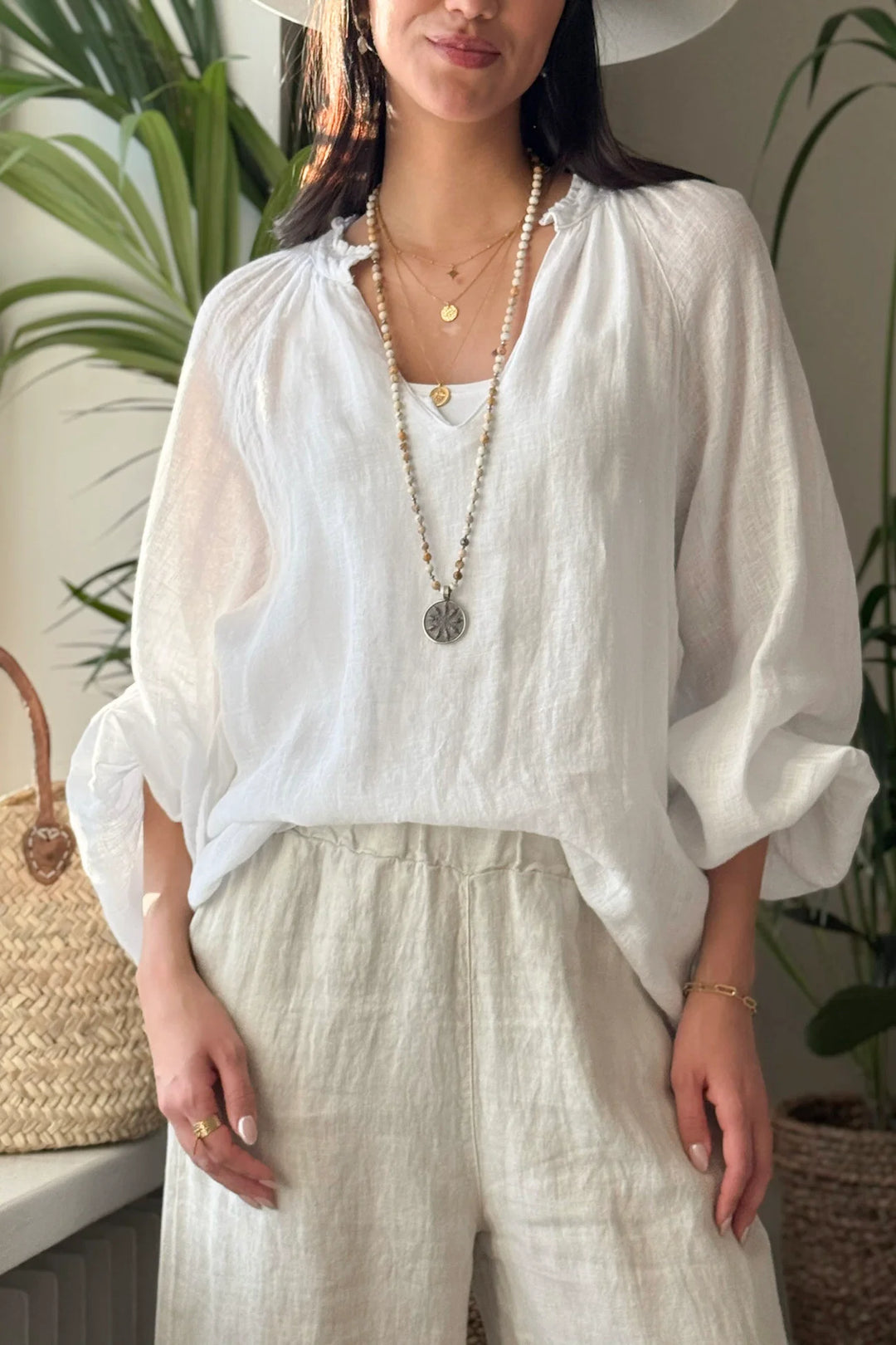 Bypias | Chessie Linen Blouse | White
