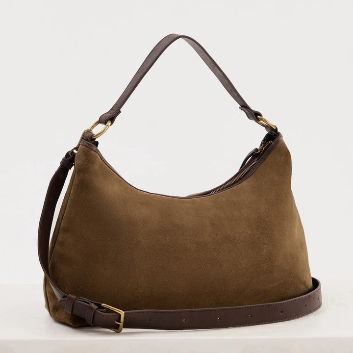 Juju | Suede Slouchy Handbag | Chestnut