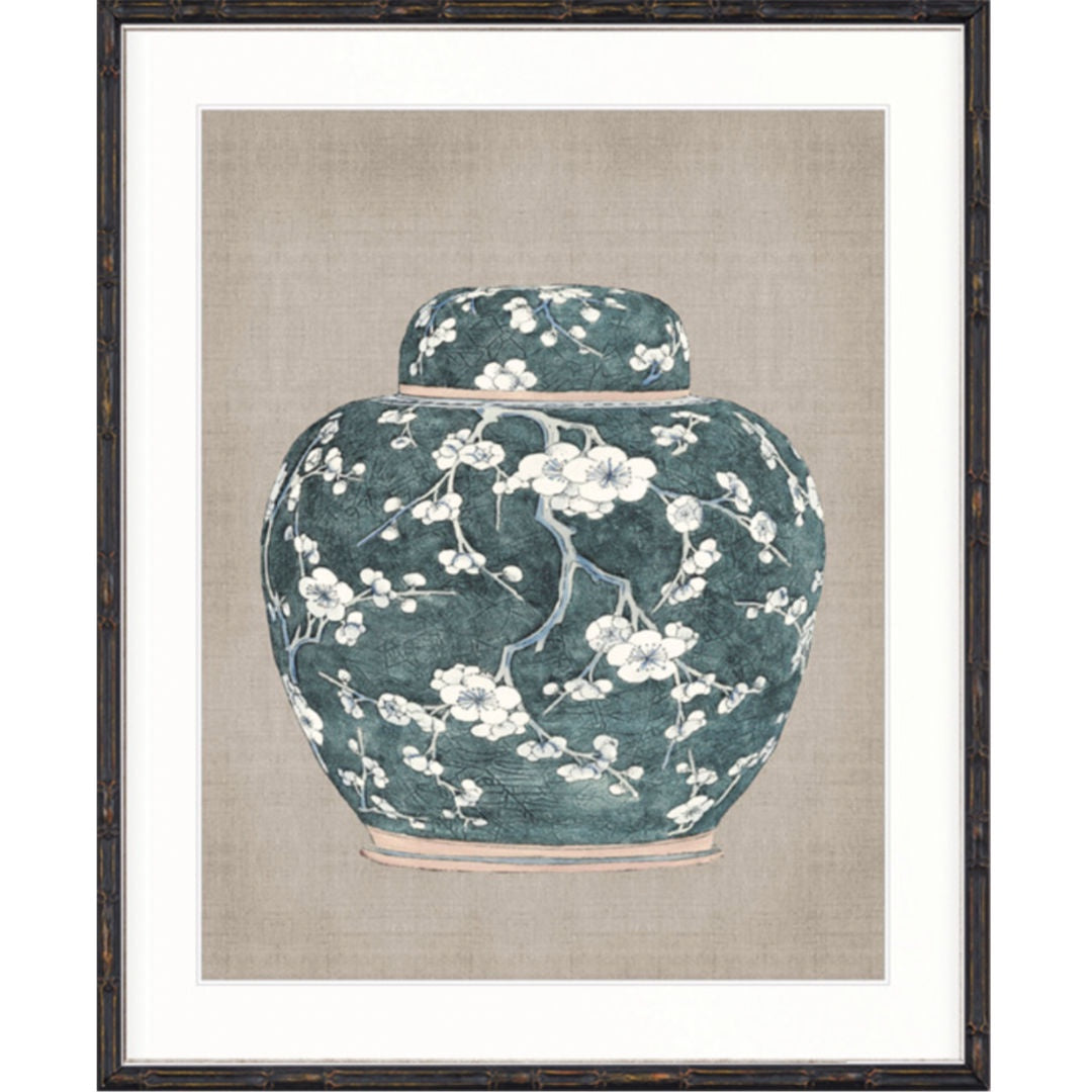 Chinoiserie Urn III | Bamboo Black Frame-Suzie Anderson Home