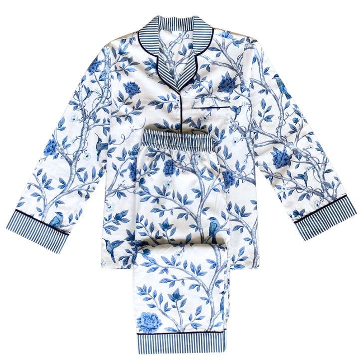 Versailles Blue Chinoiserie Pyjama Set | Small | 8