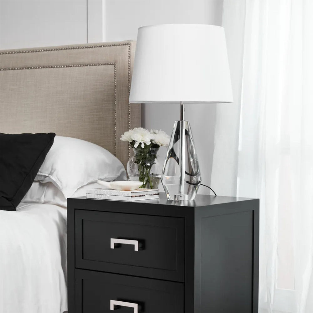 Chizelle Crystal Table Lamp with White Shade | Overall H68 x W42cm - Suzie Anderson Home