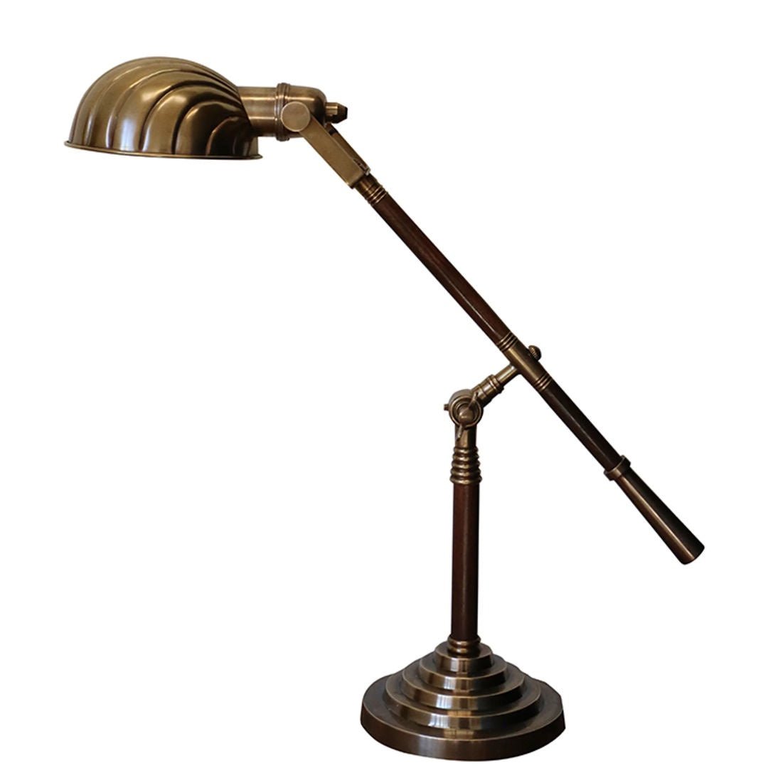 Clam Desk Lamp | Adjustable | Brass Antiqued Finish | H 67cm approx - Suzie Anderson Home