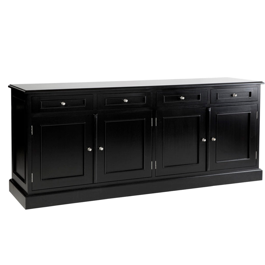 Classic Buffet Sideboard | Black Stain | 4 Door - Suzie Anderson Home
