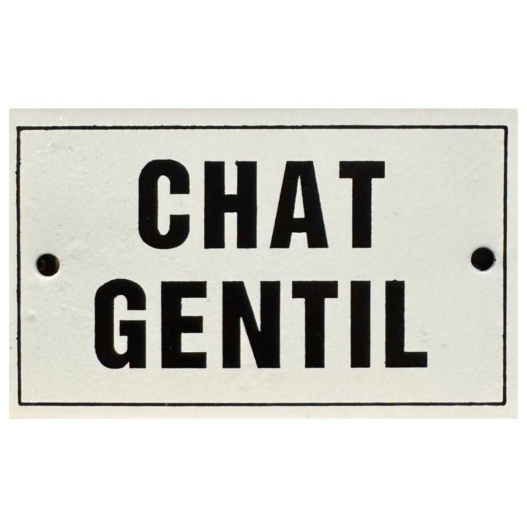 Classic French Style Enamel Plaque | Chat Gentil | 10 x 6cm - Suzie Anderson Home