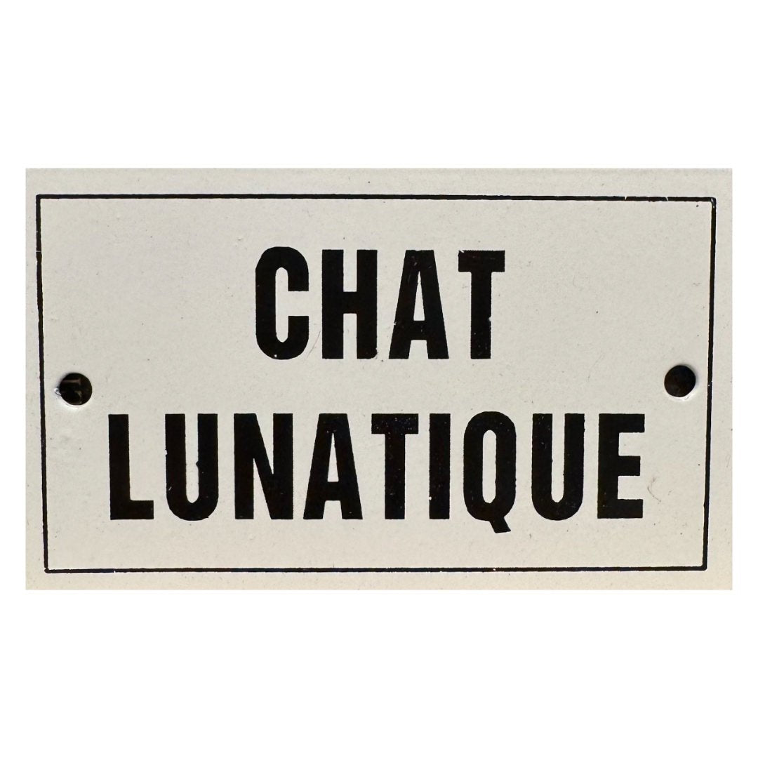 Classic French Style Enamel Plaque | Chat Lunatique | 10 x 6cm - Suzie Anderson Home