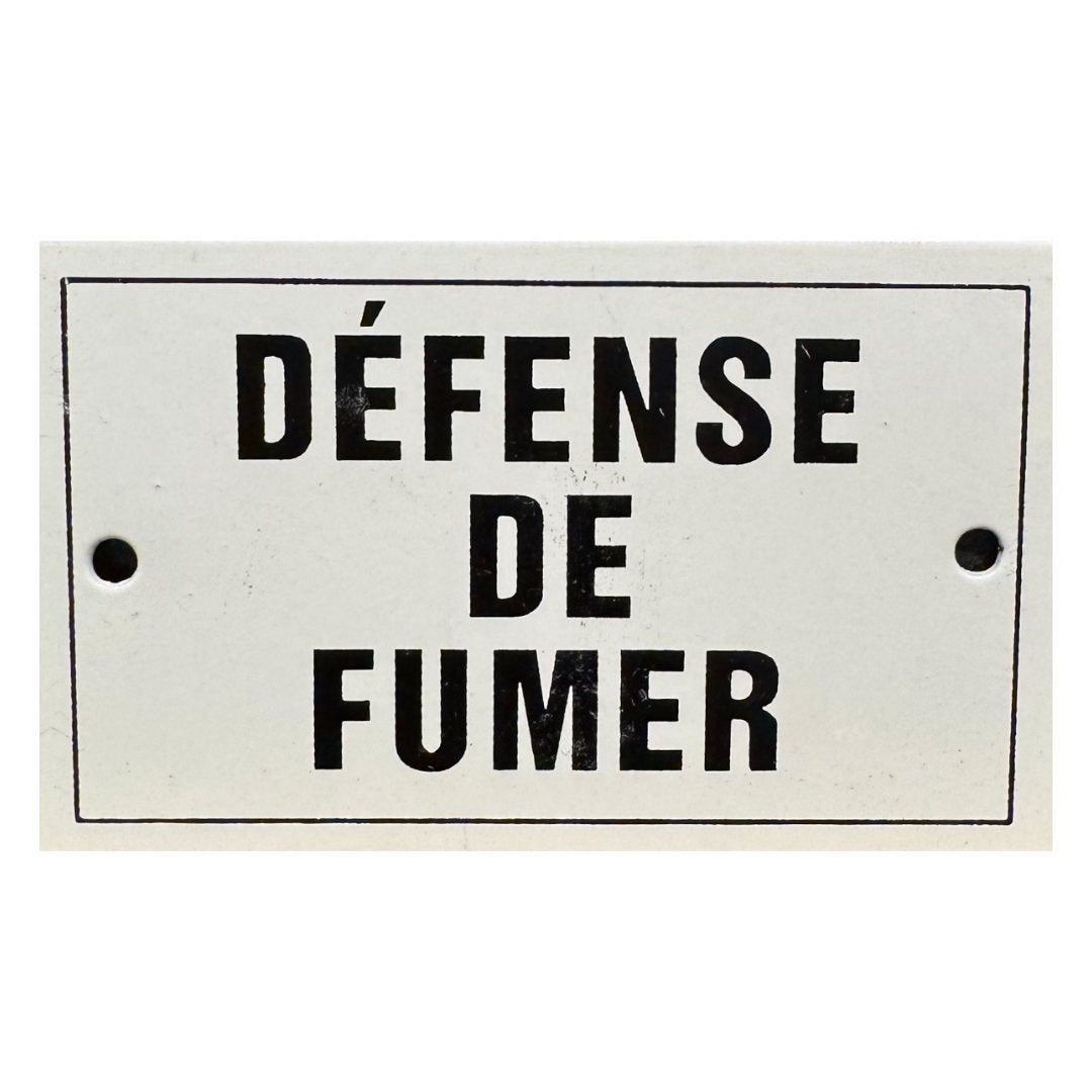 Classic French Style Enamel Plaque | Defense de Fumer | 10 x 6cm - Suzie Anderson Home