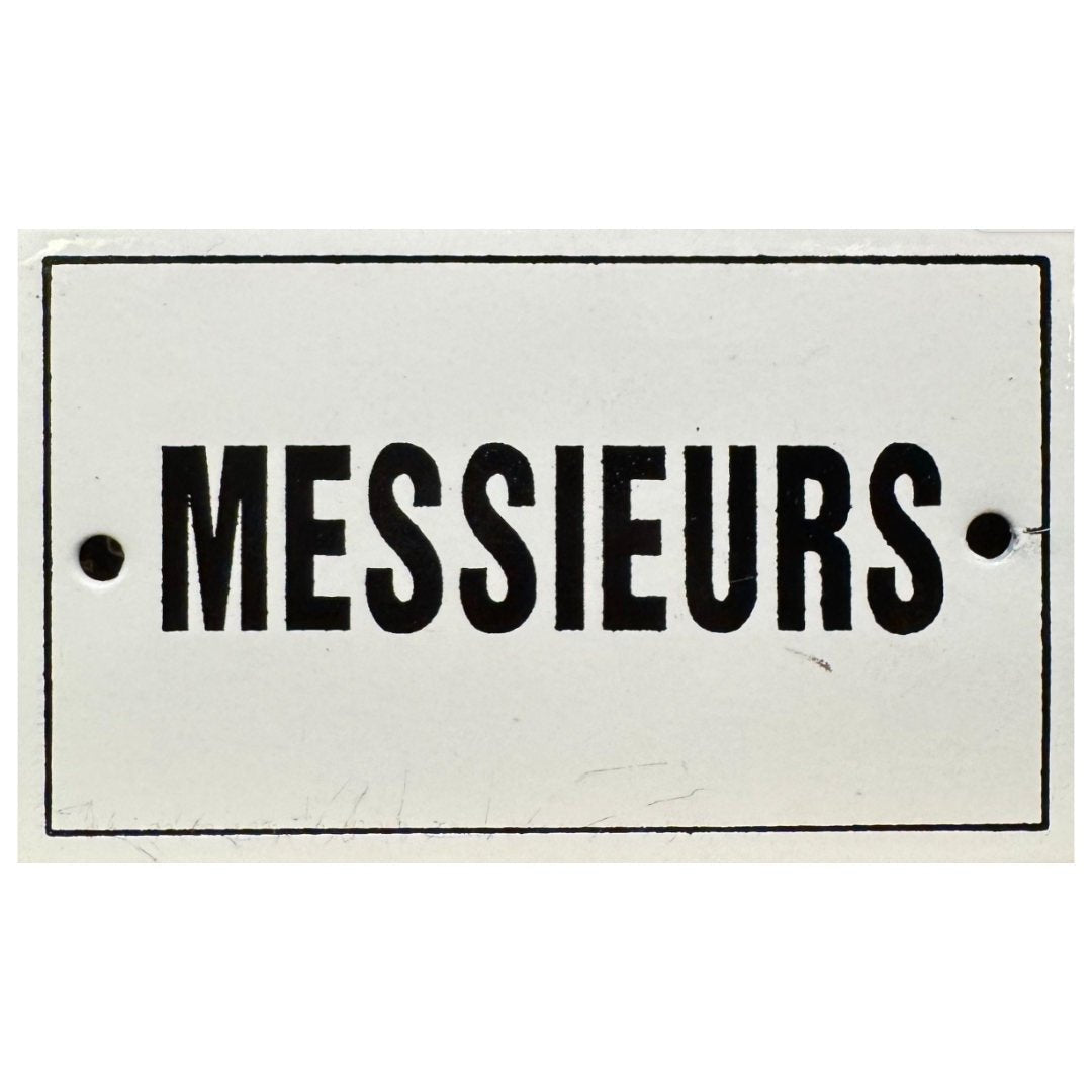 Classic French Style Enamel Plaque | Messieurs | 10 x 6cm - Suzie Anderson Home